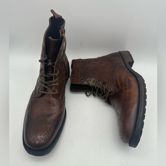 BRAND NEW Rush by Gordon Rush Cognac Wingtip Brown Leather Boots Size 10.5 M - Picture 4 of 8